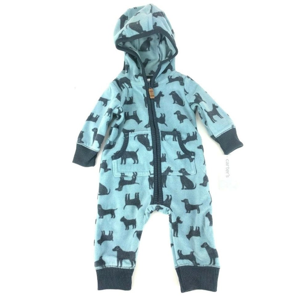 Carters Baby Fleece Pajamas Footed Blue Dog 3 M